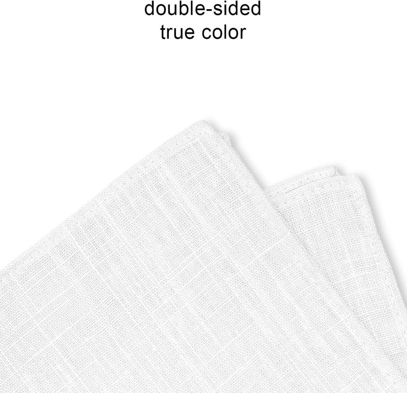 BELLUNO Solid Pocket Square for Men, Cotton and Linen Blend - Image 2